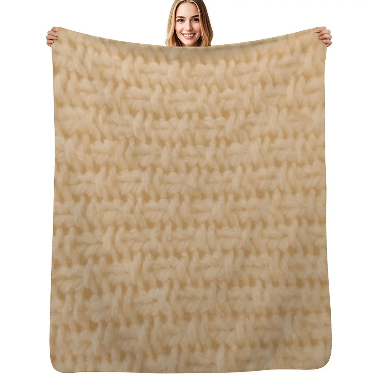 Trompe L'oeil - Vanilla Cream Knitted Textile Throw Blanket All Season Lightweight Soft Blanket for Bed
Trompe L'oeil - Vanilla Cream Knitted Textile Throw Blanket All Season Lightweight Soft Blanket for Bed
