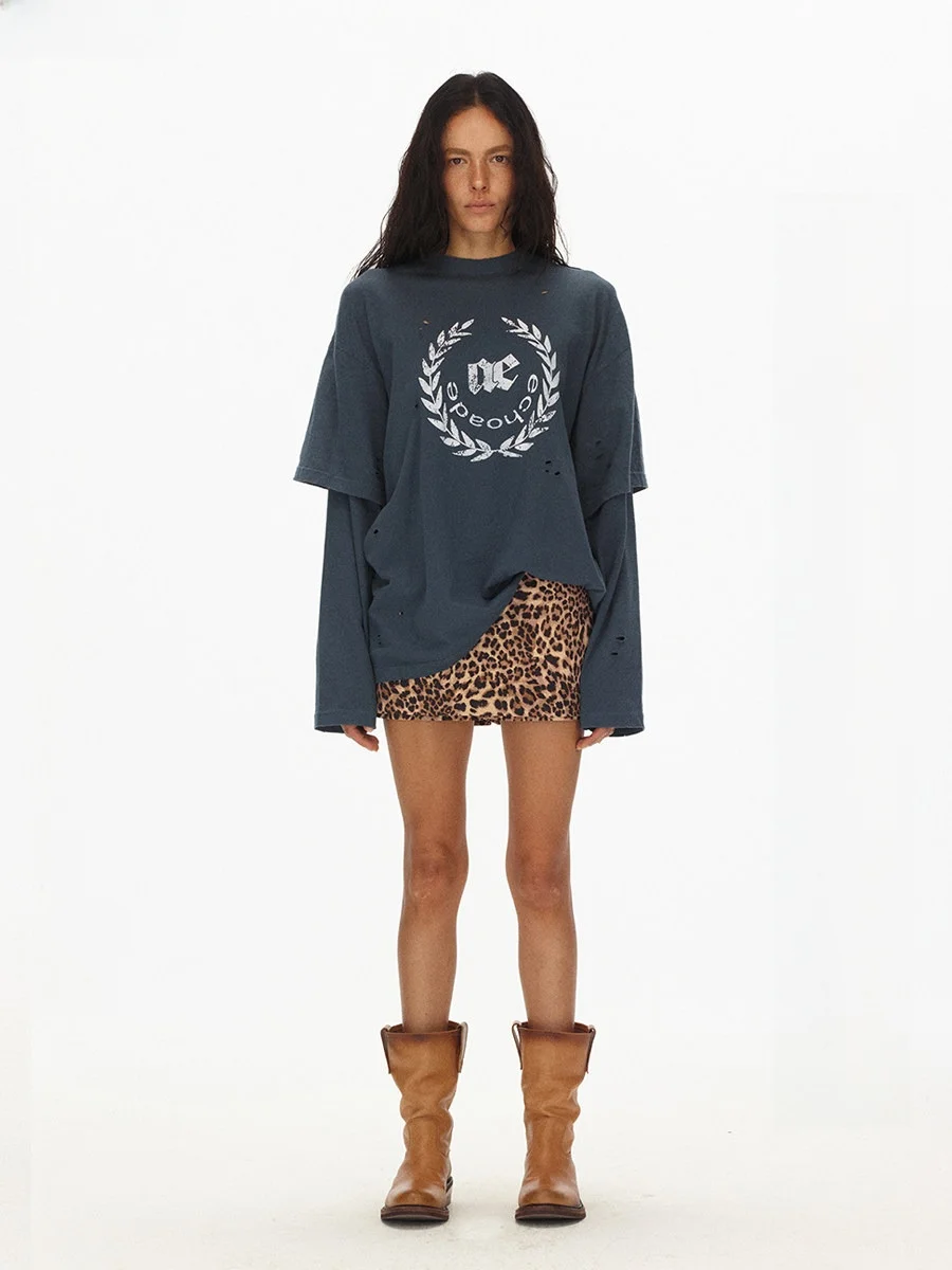 Ade Soft Long Sleeve Printed T-Shirt Washed Distressed Patchwork Double Sleeve Design Hole Punching Cotton round Neck Top
Ade Soft Long Sleeve Printed T-Shirt Washed Distressed Patchwork Double Sleeve Design Hole Punching Cotton round Neck Top