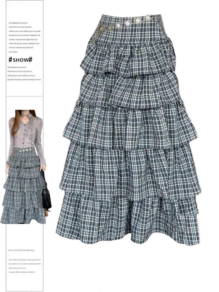 Women's A-line Long Skirt Vintage Fashion 90s Aesthetic Y2k Plaid Skirt Harajuku Korean Pleated Skirt 2000s Clothes Summer 2024
Women's A-line Long Skirt Vintage Fashion 90s Aesthetic Y2k Plaid Skirt Harajuku Korean Pleated Skirt 2000s Clothes Summer 2024