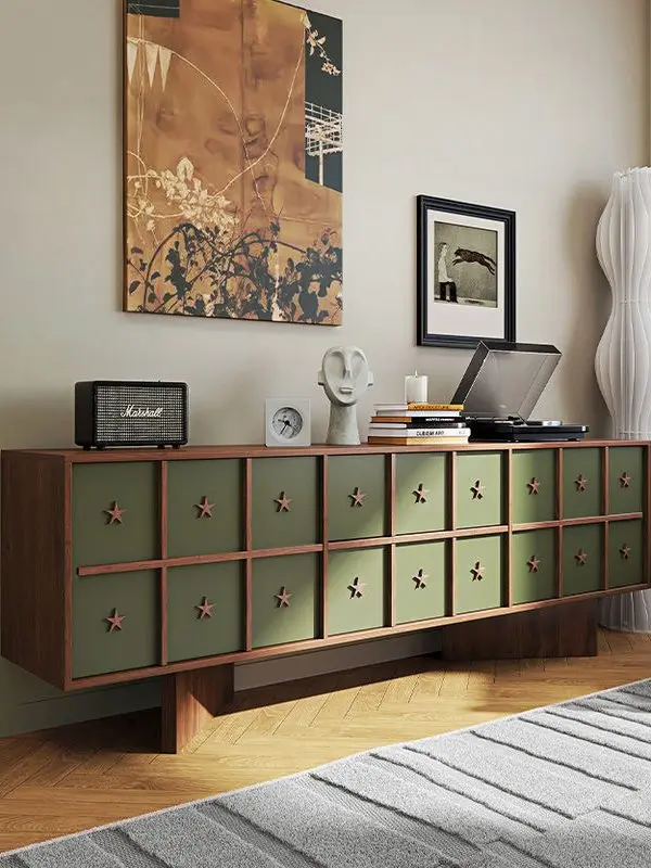 Medieval small apartment TV Floor-to-ceiling TV cabinet Integrated storage storage cabinet Side against the
Medieval small apartment TV Floor-to-ceiling TV cabinet Integrated storage storage cabinet Side against the