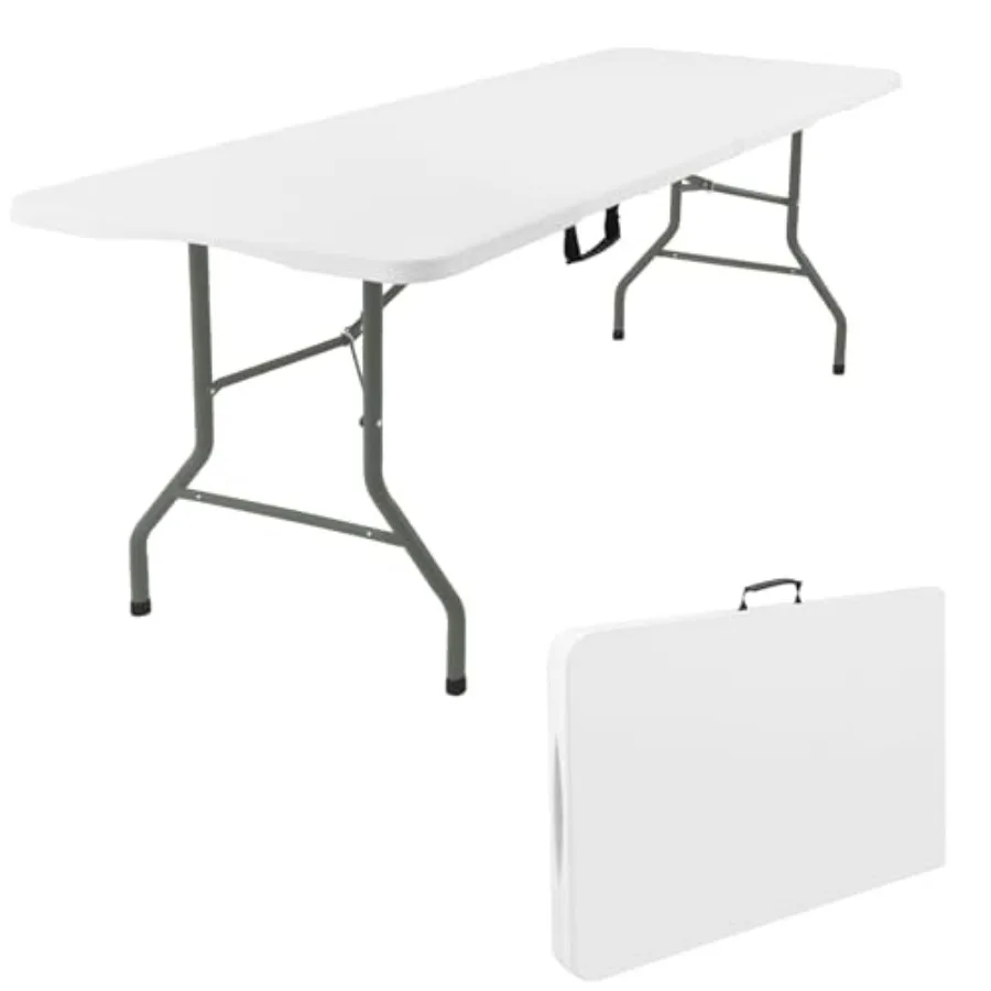 Portable Folding Table, Steel Legs Fold-in-Half with Carrying Handle Rectangular Plastic Foldable Table for Party, Wedding, Cam
Portable Folding Table, Steel Legs Fold-in-Half with Carrying Handle Rectangular Plastic Foldable Table for Party, Wedding, Cam