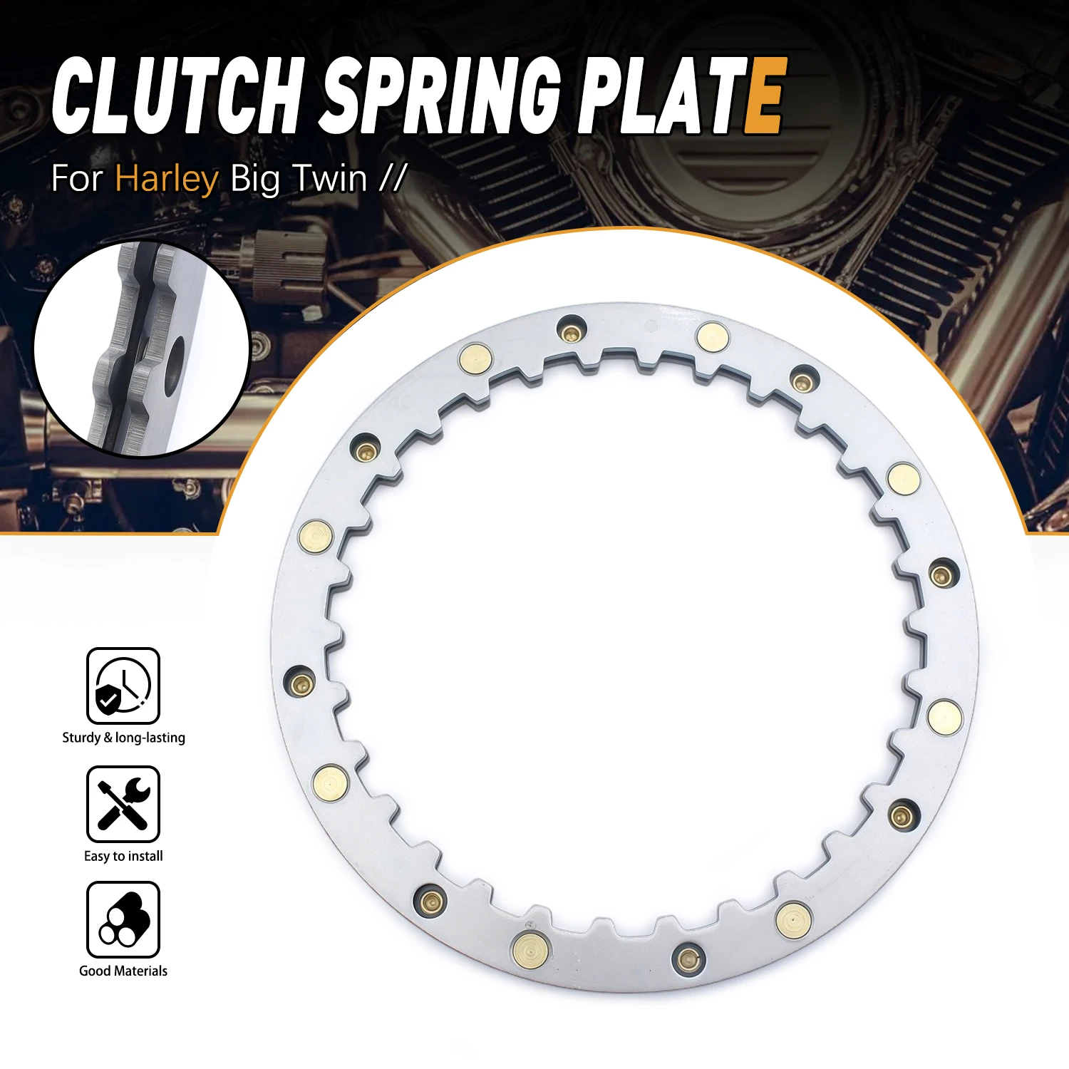 Clutch Spring Plate Motorcycle Accessories For Harley Sportster 883 1200 1991-2020 Forty Eight Roadster Iron 883/1200 37977-90
Clutch Spring Plate Motorcycle Accessories For Harley Sportster 883 1200 1991-2020 Forty Eight Roadster Iron 883/1200 37977-90