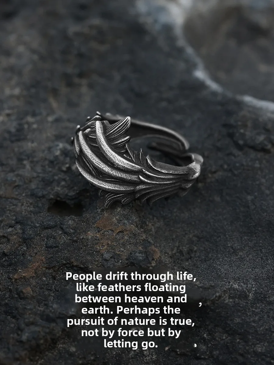Original Silver Art Angel Feather 999 Pure Silver Ring Handmade Men's Wing Ring Fashionable Minimalist Style Customizable
Original Silver Art Angel Feather 999 Pure Silver Ring Handmade Men's Wing Ring Fashionable Minimalist Style Customizable