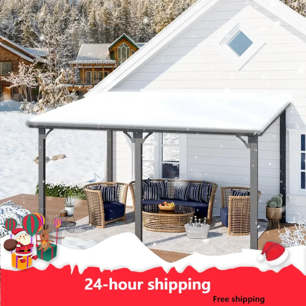 10' X 14' Outdoor Pergola Hardtop Gazebo, 14x10 Wall-Mounted Heavy Duty Lean To Metal Awnings Gazebos on Clearance
10' X 14' Outdoor Pergola Hardtop Gazebo, 14x10 Wall-Mounted Heavy Duty Lean To Metal Awnings Gazebos on Clearance