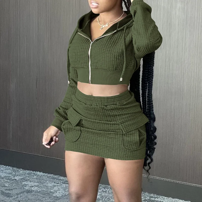 2024 New Pure Color Knitted Thick Zipper Hoodie and Mini Skirt Suit Women's Long-sleeved Pocket Casual Home Wear Winter Warmth
2024 New Pure Color Knitted Thick Zipper Hoodie and Mini Skirt Suit Women's Long-sleeved Pocket Casual Home Wear Winter Warmth