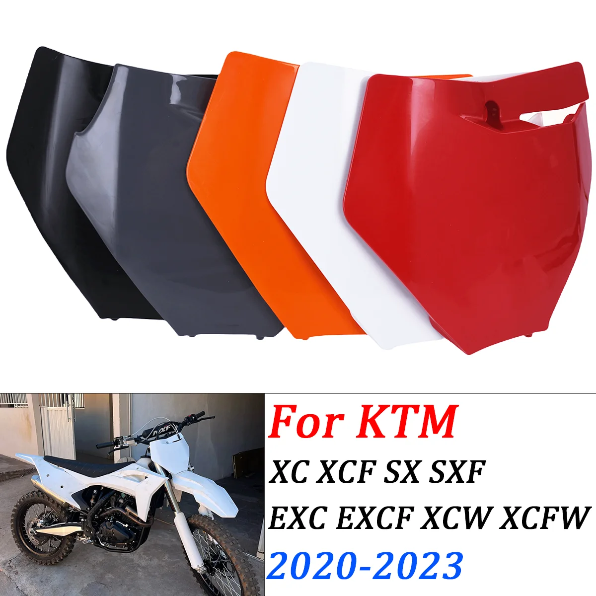 Motorcycle Front Number Plate Plastic Cover For KTM XC XCF XCW SX SXF EXC XCFW EXCF 125-500cc 2016-2017 2018 2019 2020 2021 2022
Motorcycle Front Number Plate Plastic Cover For KTM XC XCF XCW SX SXF EXC XCFW EXCF 125-500cc 2016-2017 2018 2019 2020 2021 2022