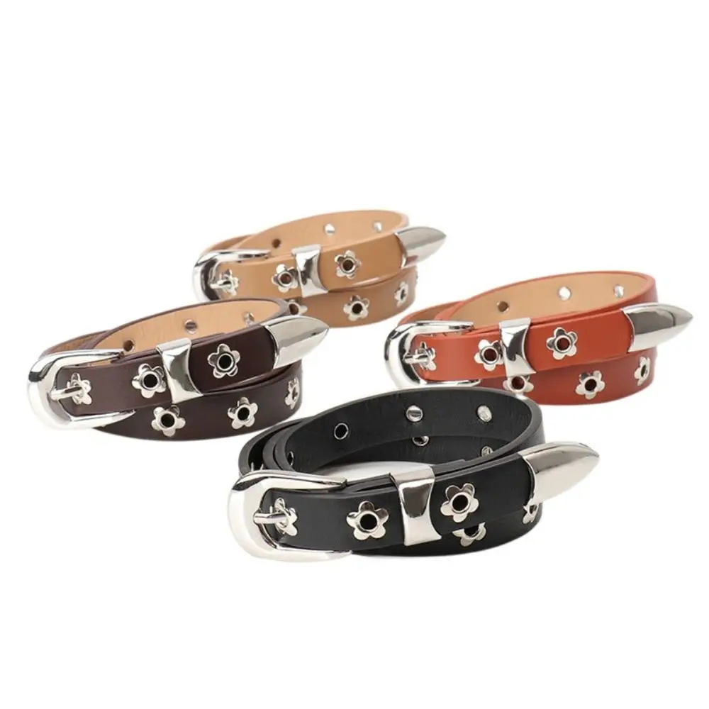 Retro Alloy Pin Buckle Flower Rivet Belt Punk Y2k PU Leather Waistband Adjustable Korean Style Thin Waist Strap Girl
Retro Alloy Pin Buckle Flower Rivet Belt Punk Y2k PU Leather Waistband Adjustable Korean Style Thin Waist Strap Girl