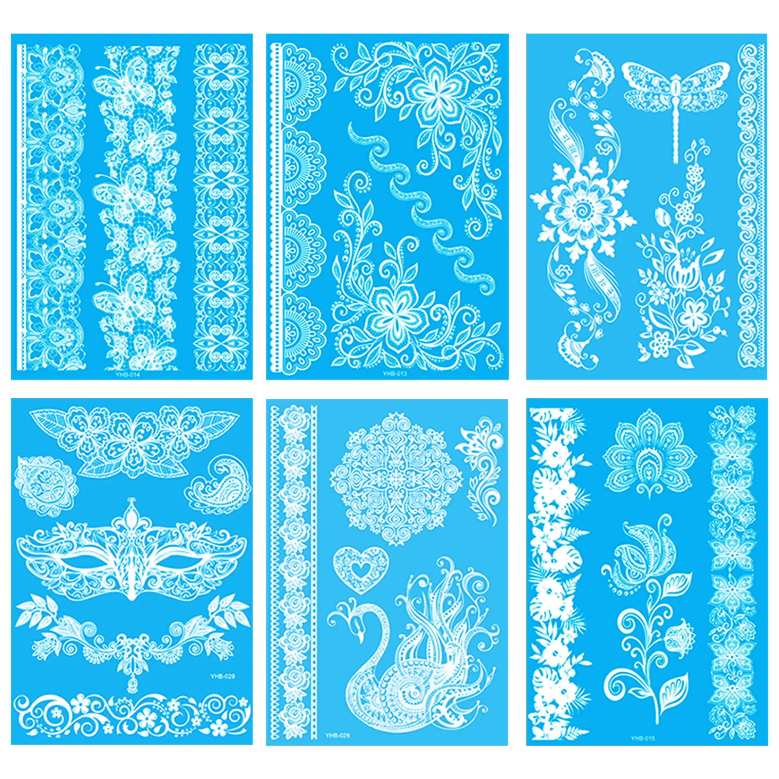 6 Sheets Waterproof Body Fake Tattoos Lace Bride Wedding Temporary Stickers for Women Festival Bridal
6 Sheets Waterproof Body Fake Tattoos Lace Bride Wedding Temporary Stickers for Women Festival Bridal