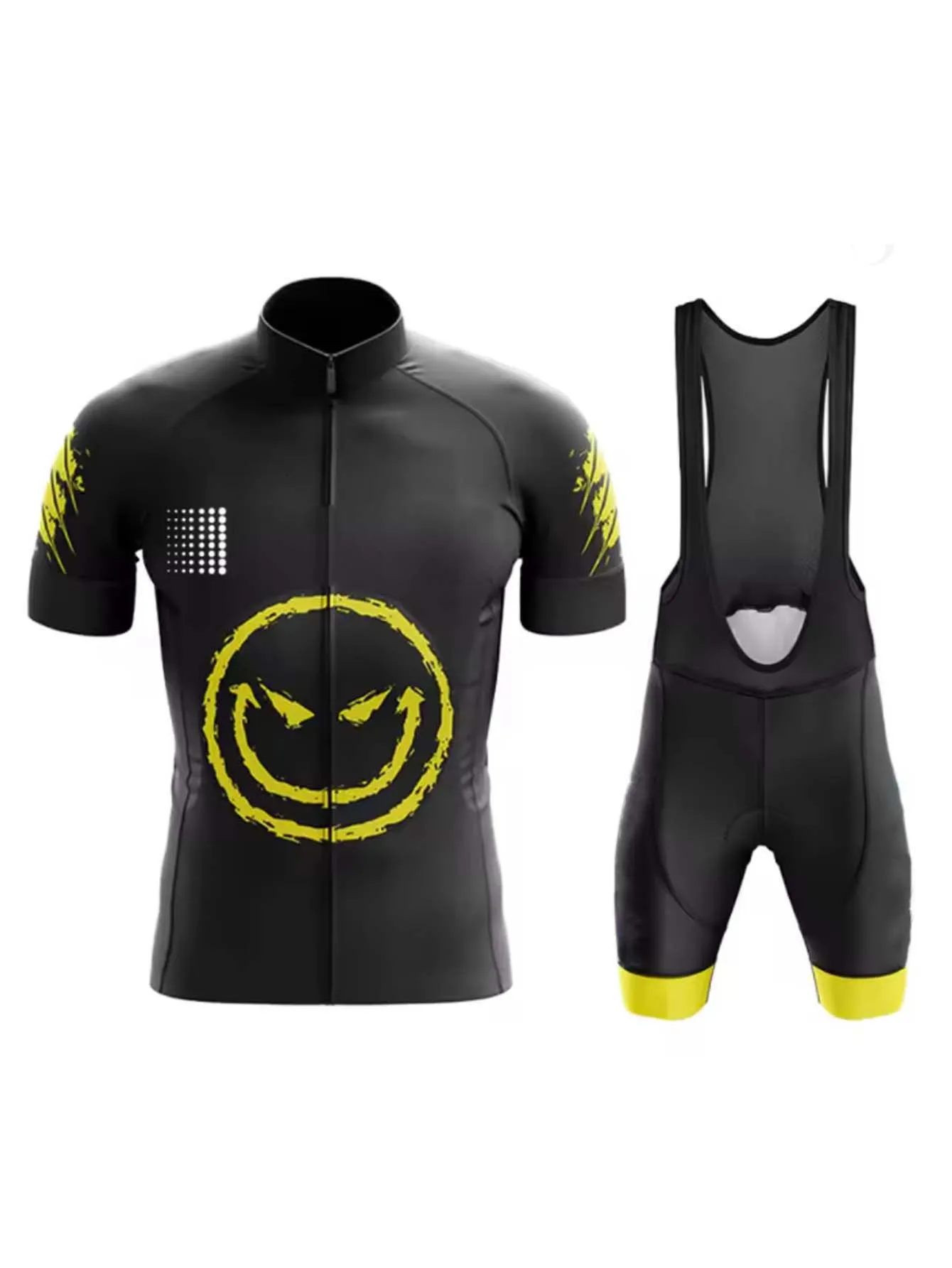 Crewneck Full Zip Men‘s Cycling Set, Short Sleeve Jersey with Bib Shorts Breathable Quick Dry Lightweight
Crewneck Full Zip Men‘s Cycling Set, Short Sleeve Jersey with Bib Shorts Breathable Quick Dry Lightweight