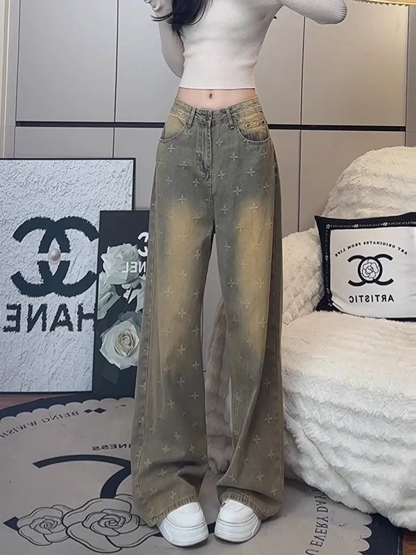 Retro Large Size Cross Star Imprint Scythe Denim Jeans Women Loose Washed Wide Leg Bend Knife Pants Plump MM High Waist Strai...
Retro Large Size Cross Star Imprint Scythe Denim Jeans Women Loose Washed Wide Leg Bend Knife Pants Plump MM High Waist Strai...
