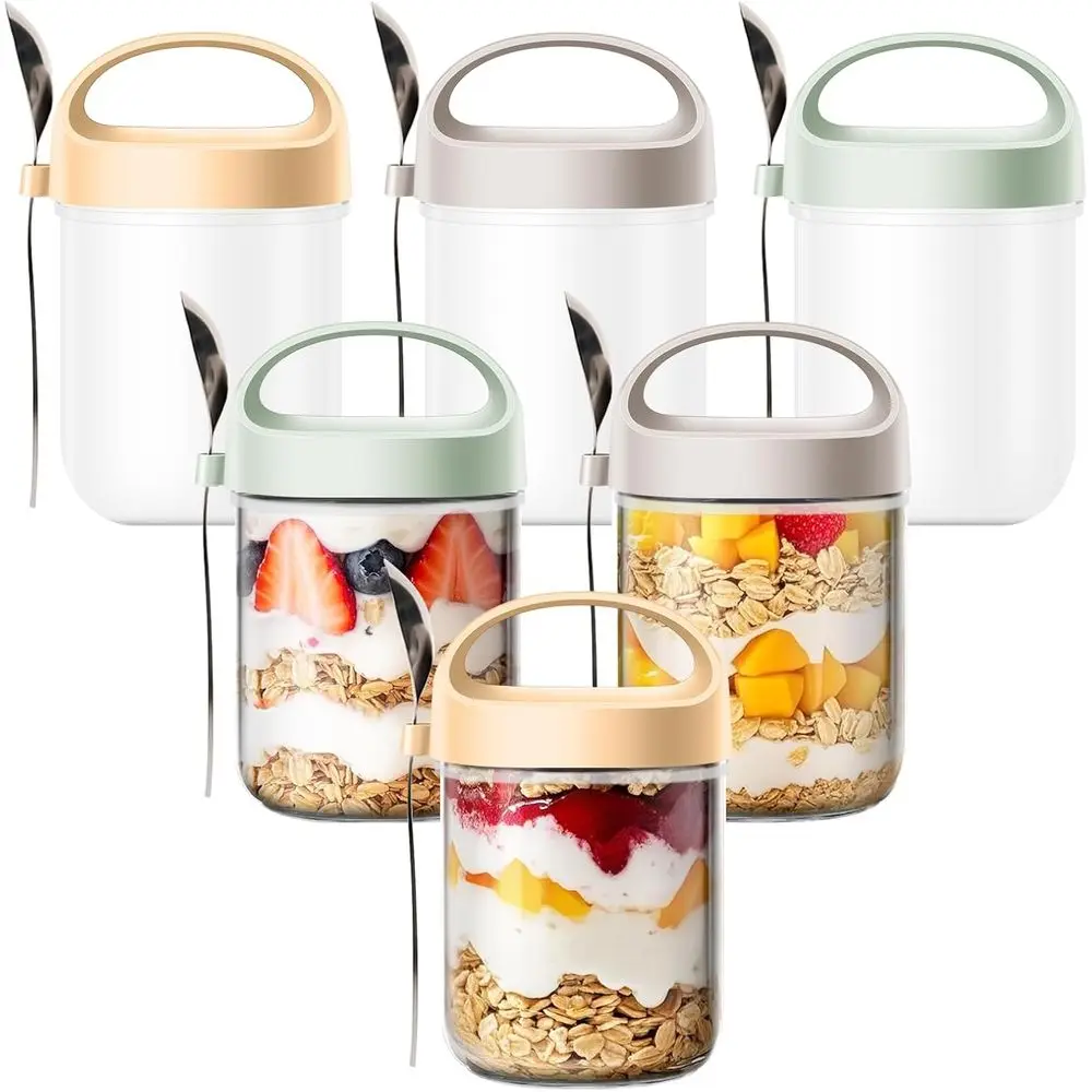 Overnight Glass Breakfast Jars with Lids and Spoons, 15oz Wide Mouth, Set of 6
Overnight Glass Breakfast Jars with Lids and Spoons, 15oz Wide Mouth, Set of 6