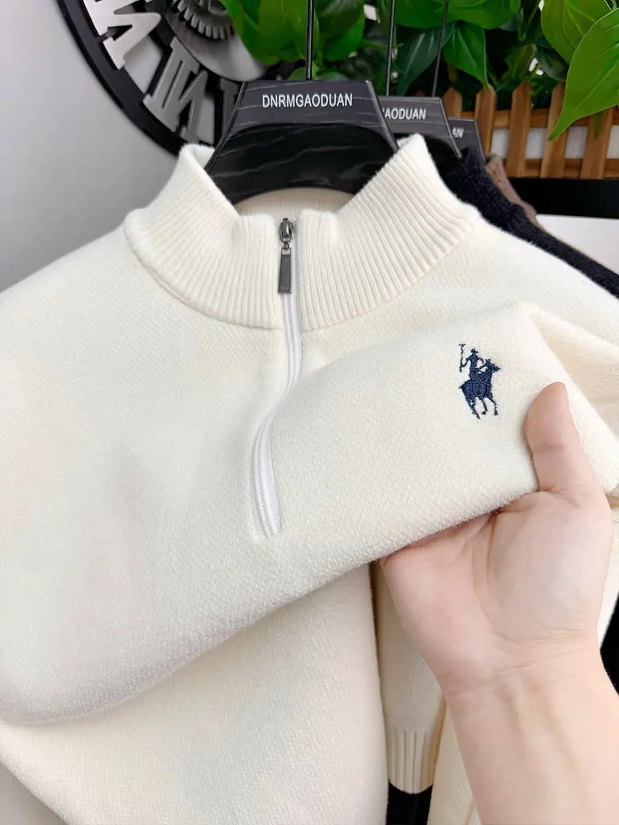Luxury brand men's knitted sweater autumn winter fashion zipper custom ponytail embroidery high-end Korean style warm pullover
Luxury brand men's knitted sweater autumn winter fashion zipper custom ponytail embroidery high-end Korean style warm pullover