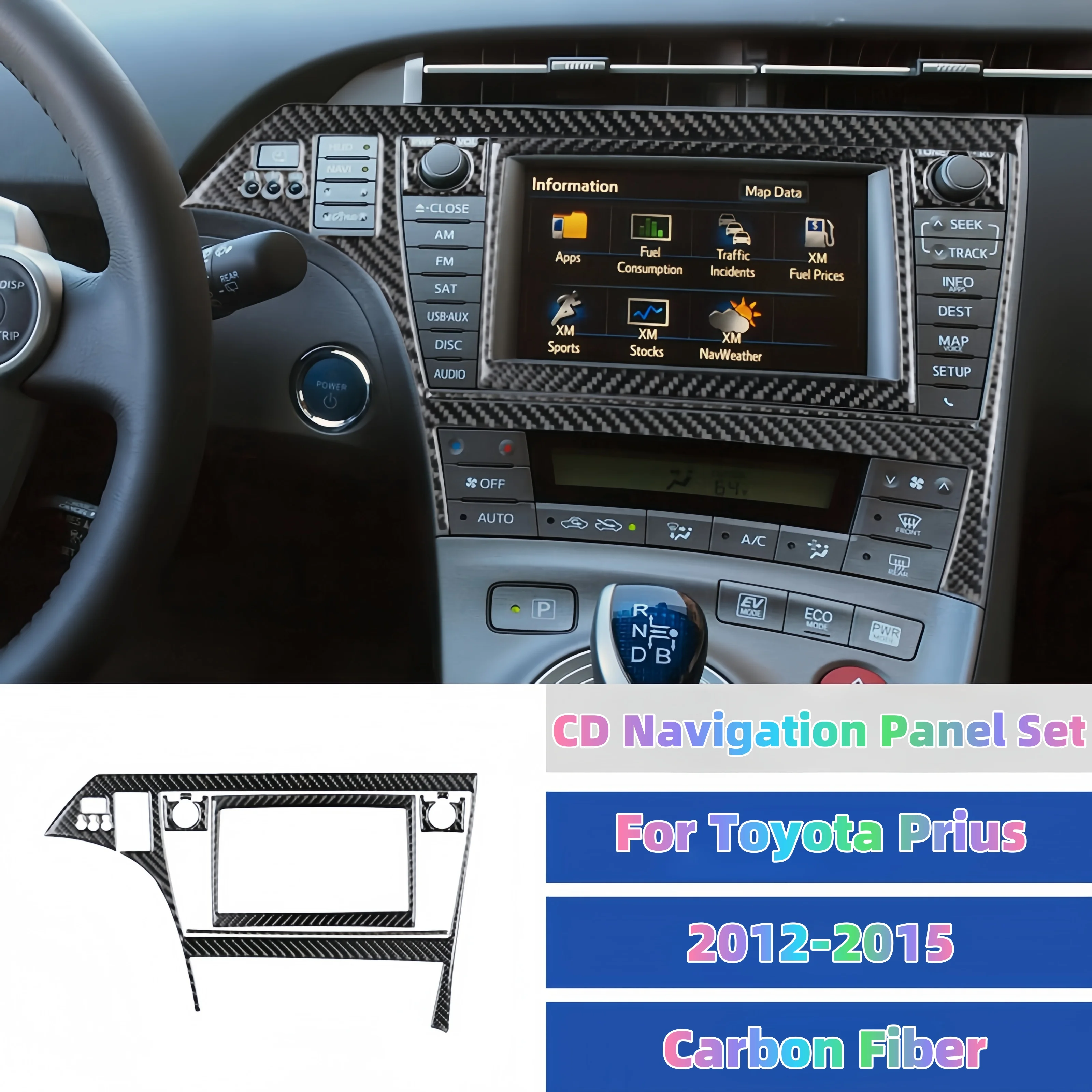 For Toyota Prius 2012-15 Carbon Fiber Interior Car Central Control CD Navigation Panel Trim Cover Decoration Sticker Accessories
For Toyota Prius 2012-15 Carbon Fiber Interior Car Central Control CD Navigation Panel Trim Cover Decoration Sticker Accessories