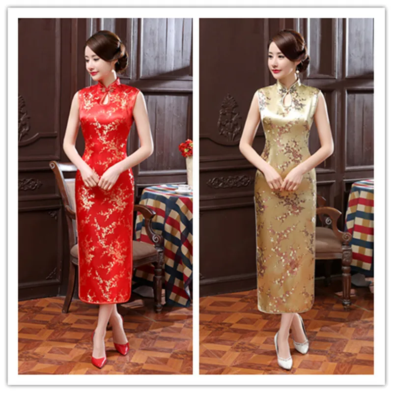 Traditional Chinese Clothing Brocade Qipao Dress with High Slit Cheongsams Evening Dress Slim Retro Party Wedding Dress CH-028
Traditional Chinese Clothing Brocade Qipao Dress with High Slit Cheongsams Evening Dress Slim Retro Party Wedding Dress CH-028