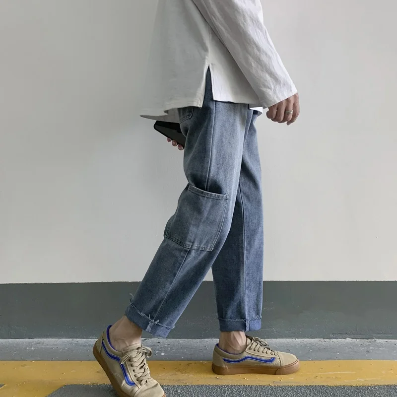 Trendy Straight Leg Jeans Men's Loose Fit Faionable Workwear Retro Dad Pants Ins Super ular Slimming Casual Jeans
Trendy Straight Leg Jeans Men's Loose Fit Faionable Workwear Retro Dad Pants Ins Super ular Slimming Casual Jeans