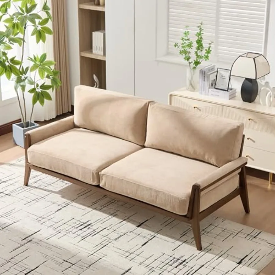 Mid-Century Modern Velvet Sofa Couch, Spacious 74" 3-Seater Upholstered Sofa for Living Room Apartment Office, Solid Wood Frame
Mid-Century Modern Velvet Sofa Couch, Spacious 74" 3-Seater Upholstered Sofa for Living Room Apartment Office, Solid Wood Frame