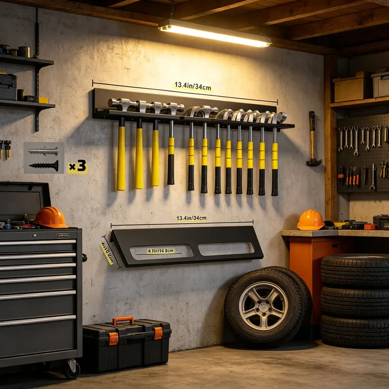 Wall Mounted Metal Tool Storage Rack Heavy Duty Steel Organizer for Screwdrivers Hammers Garage Workshop Tool Organization Easy
Wall Mounted Metal Tool Storage Rack Heavy Duty Steel Organizer for Screwdrivers Hammers Garage Workshop Tool Organization Easy