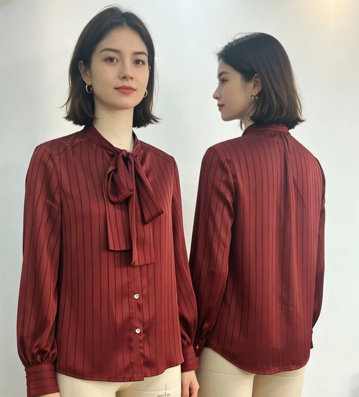Women's Wine Red Color Shirt Long Sleeve Slim Fit Casual Button up Top in Classic Plaid Pattern
Women's Wine Red Color Shirt Long Sleeve Slim Fit Casual Button up Top in Classic Plaid Pattern