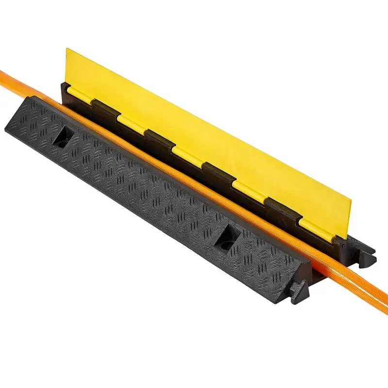 Cable Protector Ramp, 22,000 lbs/axle Capacity, 1 Channel Heavy Duty Rubber Cord Hose Wire Cover, 2.76 x 1.97 in Channel, Traffic Speed Bump with Flip-Open Top Cover, for Indoor Outdoor, 1 Pack
Cable Protector Ramp, 22,000 lbs/axle Capacity, 1 Channel Heavy Duty Rubber Cord Hose Wire Cover, 2.76 x 1.97 in Channel, Traffic Speed Bump with Flip-Open Top Cover, for Indoor Outdoor, 1 Pack