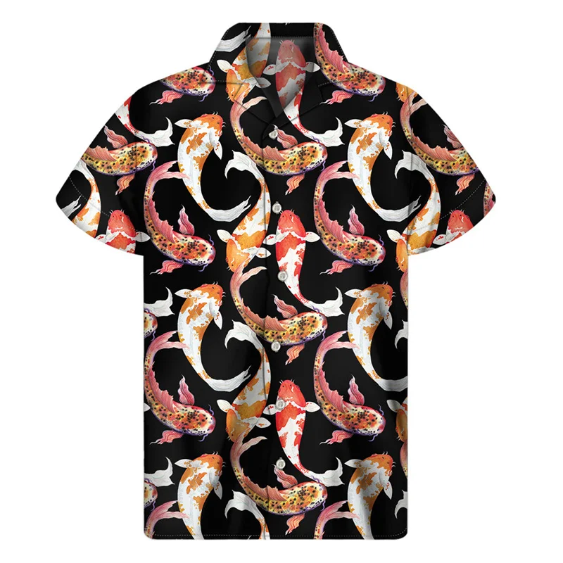 Vintage Chinese Koi Carp Hawaiian Shirts For Men 3D Print Fish Lapel Shirt Summer Street Loose Button Short Sleeves Blouse
Vintage Chinese Koi Carp Hawaiian Shirts For Men 3D Print Fish Lapel Shirt Summer Street Loose Button Short Sleeves Blouse