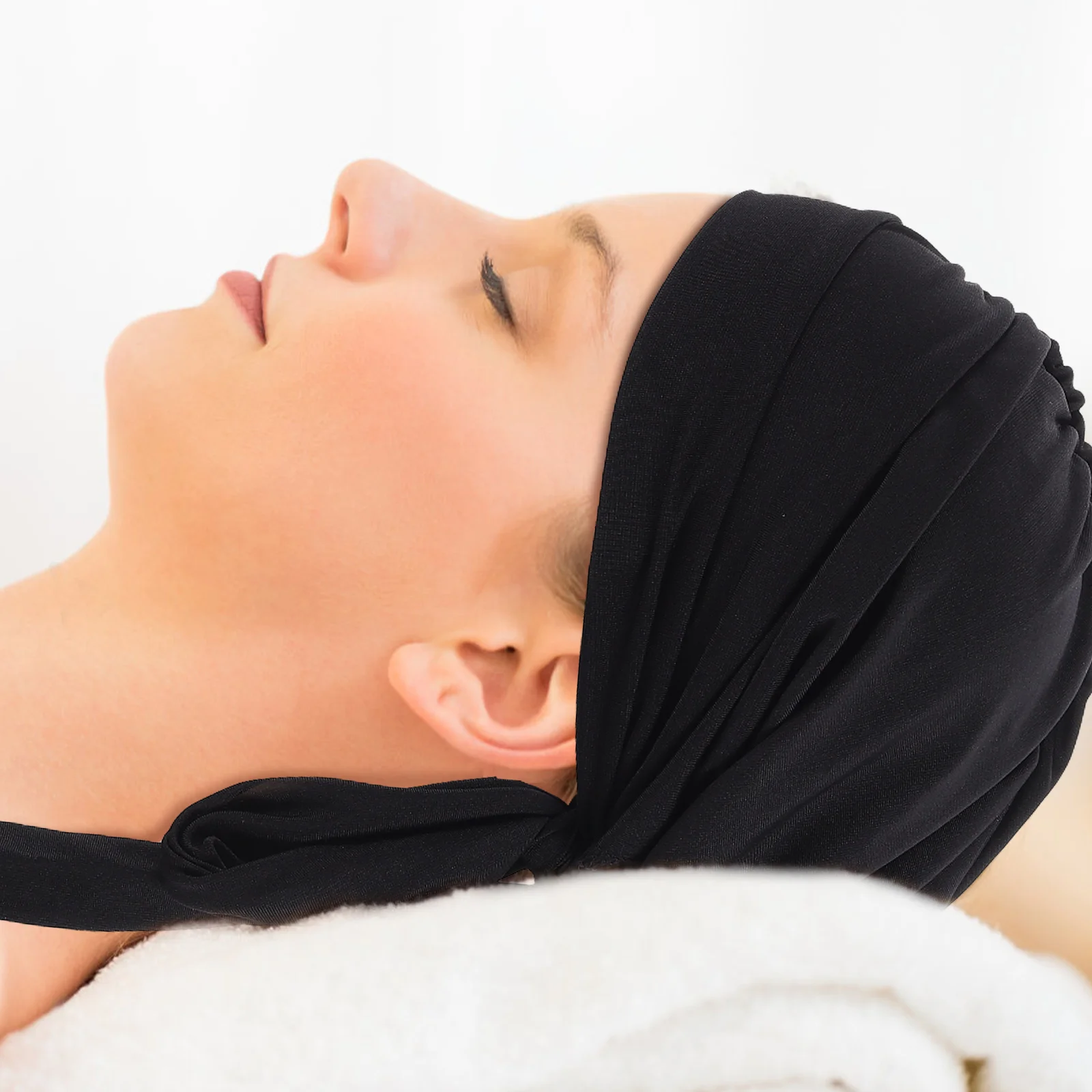 Solid Color Bow Turban Hat Silk Sleep Bonnet Sleeping Cap Women Hair Towel Black Women's 
Solid Color Bow Turban Hat Silk Sleep Bonnet Sleeping Cap Women Hair Towel Black Women's