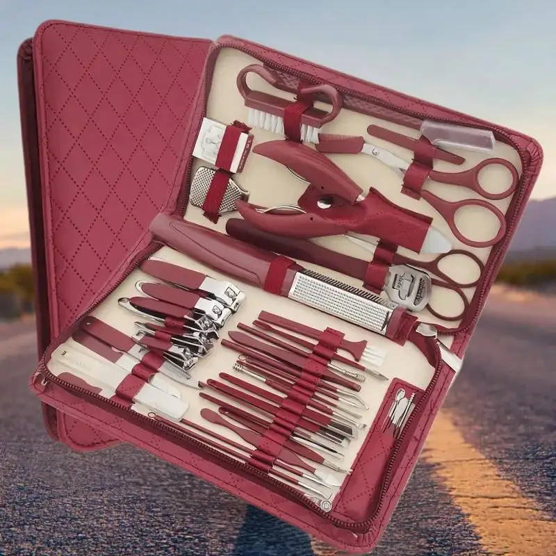 Маникюрный набор из 42 предметов из нержавеющей стали — профессиональный набор кусачек для ногтей в кожаном футляре на молнии для ногтей и ногтей на ногах
Маникюрный набор из 42 предметов из нержавеющей стали — профессиональный набор кусачек для ногтей в кожаном футляре на молнии для ногтей и ногтей на ногах