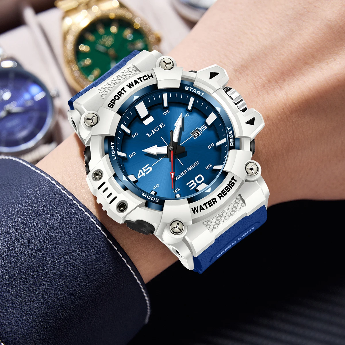 LIGE Design Simple Dial Quartz Watches Fashion Outdoor Casual Sports Auto Date Silicone Waterproof Luminous Wristwatches for Men
LIGE Design Simple Dial Quartz Watches Fashion Outdoor Casual Sports Auto Date Silicone Waterproof Luminous Wristwatches for Men