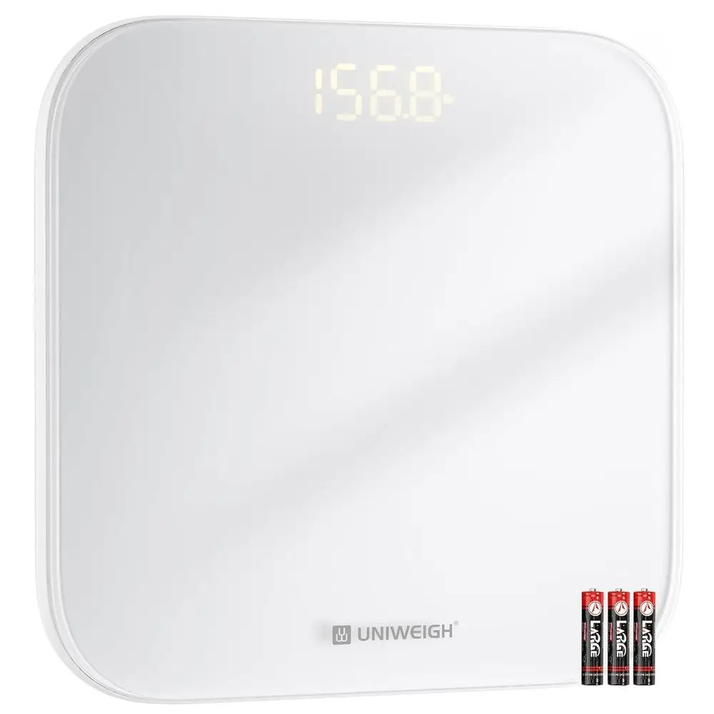 Compact LED Digital Scale with Tempered Glass, 440lbs Capacity, Step-on, White, Batteries Included
Compact LED Digital Scale with Tempered Glass, 440lbs Capacity, Step-on, White, Batteries Included