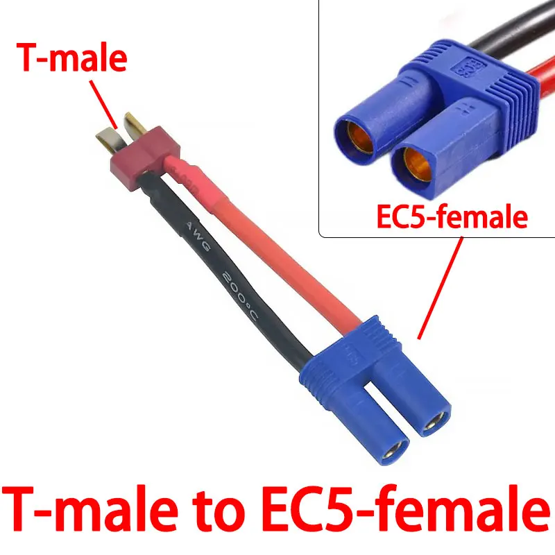1PC 10cm Lithium battery charger adapter cable/adapter T-Plug/EC5/XT60/XT90 male female Silicone wire model car accessories
1PC 10cm Lithium battery charger adapter cable/adapter T-Plug/EC5/XT60/XT90 male female Silicone wire model car accessories