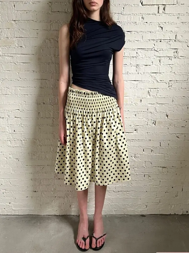 JIAMI Women French Style Vintage Polka Dot Midi Skirt High Waist A-Line Swing Skirt
JIAMI Women French Style Vintage Polka Dot Midi Skirt High Waist A-Line Swing Skirt
