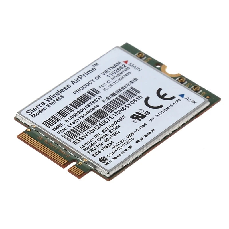 EM7455 4G LTE WWAN Wireless Card Module FRU:S1NN 00JT542 00JT547 for X260 T460 T460p T460s L460 L560 Yoga 260 Yoga 460
EM7455 4G LTE WWAN Wireless Card Module FRU:S1NN 00JT542 00JT547 for X260 T460 T460p T460s L460 L560 Yoga 260 Yoga 460