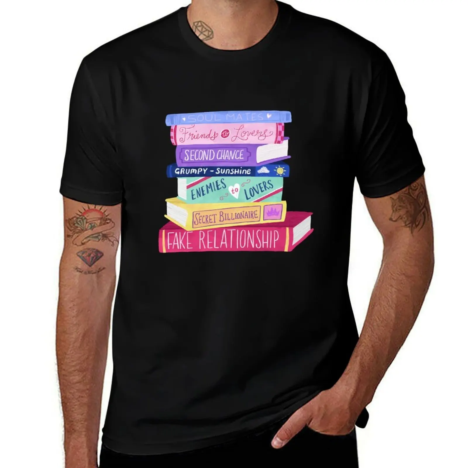Romance Tropes Book Stack T-Shirt cute tops animal prinfor boys vintage graphic tee cheap stuff cotton t shirt men 
Romance Tropes Book Stack T-Shirt cute tops animal prinfor boys vintage graphic tee cheap stuff cotton t shirt men
