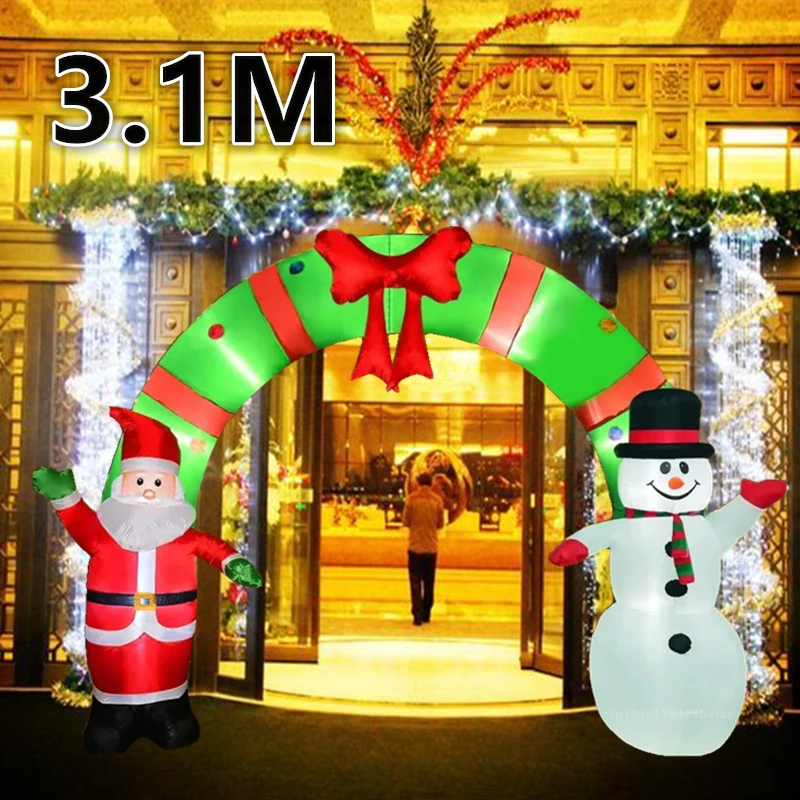 3.1M Christmas inflatable arch, Santa Claus and snowman blowing arch, built-in LED for outdoor courtyard entrance decoration
3.1M Christmas inflatable arch, Santa Claus and snowman blowing arch, built-in LED for outdoor courtyard entrance decoration