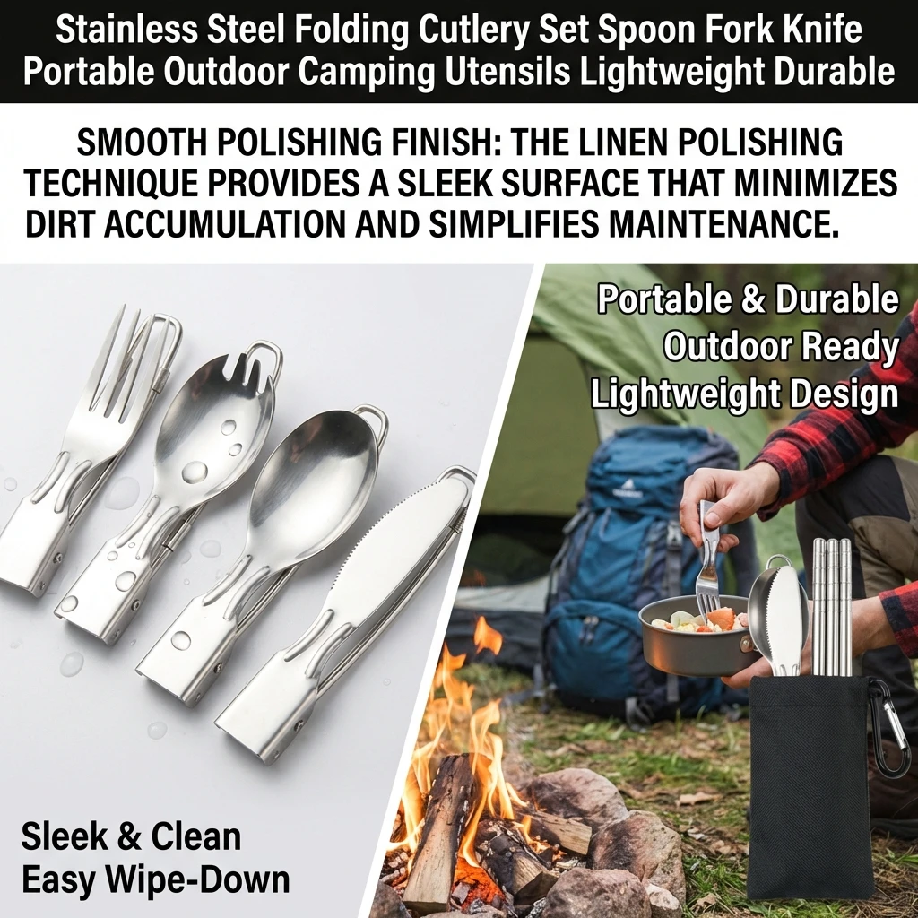 Stainless Steel Folding Cutlery Set Spoon Fork Knife Portable Outdoor Camping Utensils Lightweight Durable
Stainless Steel Folding Cutlery Set Spoon Fork Knife Portable Outdoor Camping Utensils Lightweight Durable