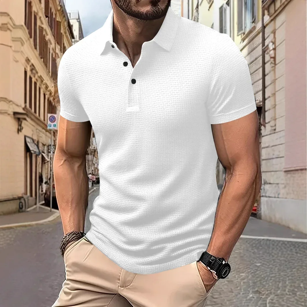 New Men's Business Casual Short Sleeved Bone Flower Solid Color POLO Shirt Fashion Breathable Comfortable Summer Versatile Top
New Men's Business Casual Short Sleeved Bone Flower Solid Color POLO Shirt Fashion Breathable Comfortable Summer Versatile Top