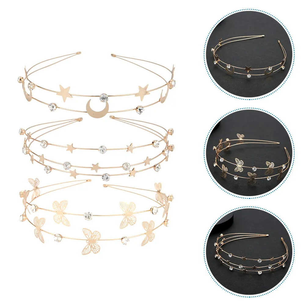 3 Pcs Metal Stars and Moon Hairband Bridal Hoops Creative Rhinestone Headdress Headbands with Small Woman Women Accessory
3 Pcs Metal Stars and Moon Hairband Bridal Hoops Creative Rhinestone Headdress Headbands with Small Woman Women Accessory