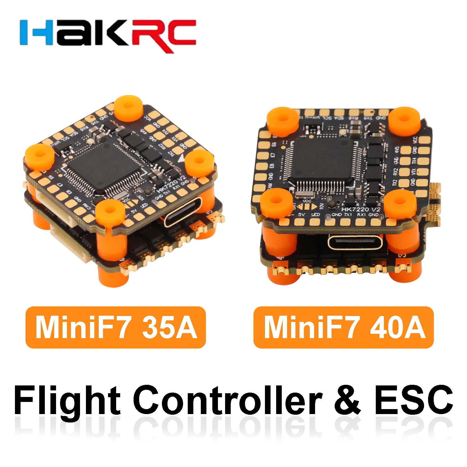 HAKRC V2 MiNiF7 FC & 35A/40A 4-IN-1 ESC Flight Controller Stack Combo Support Oneshot125 Dshot600 PWM Multishot RC FPV Drone DIY
HAKRC V2 MiNiF7 FC & 35A/40A 4-IN-1 ESC Flight Controller Stack Combo Support Oneshot125 Dshot600 PWM Multishot RC FPV Drone DIY