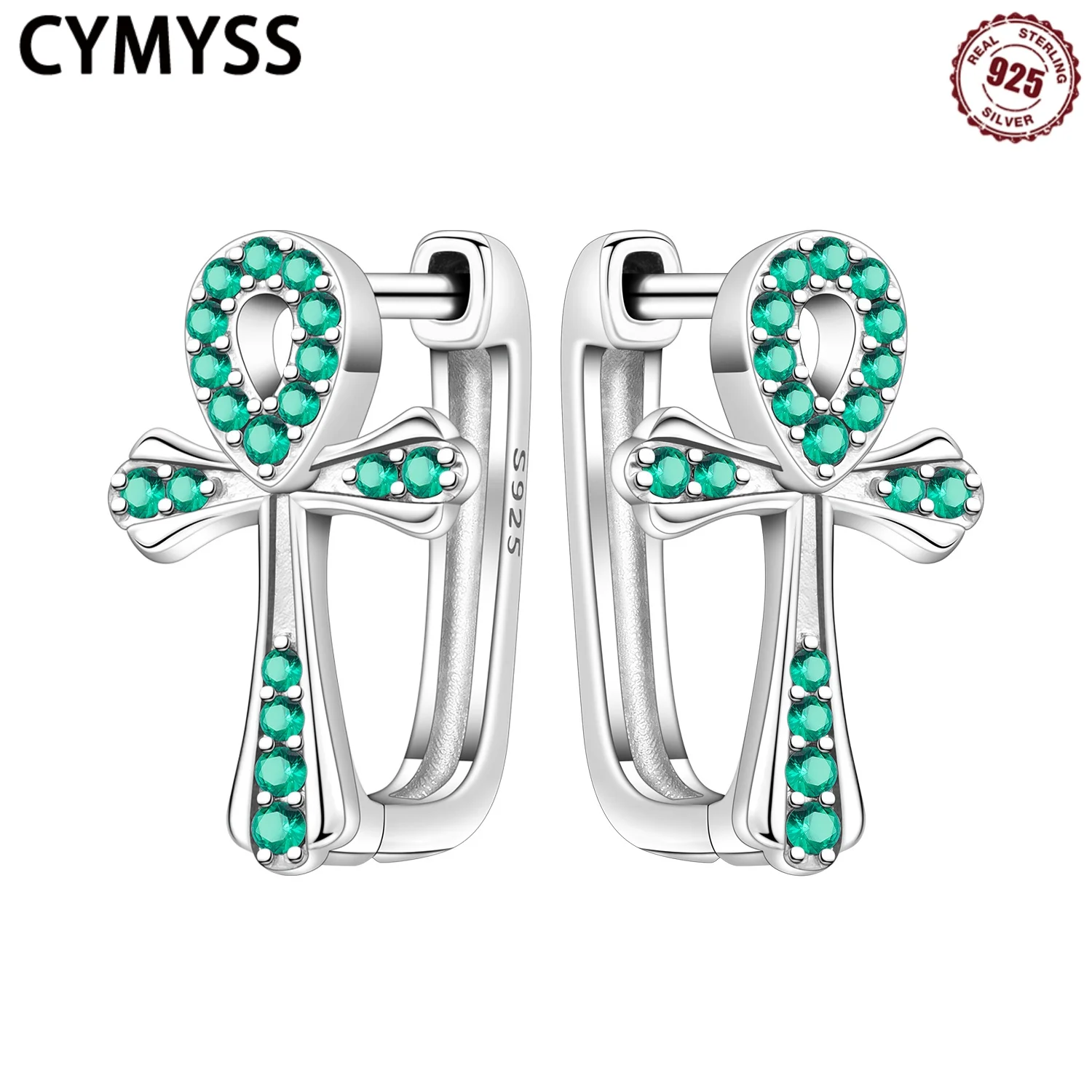CYMYSS 2025 New S925 Sterling Silver Green Vintage Cross Zircon Earrings Fine Jewellery Birthday Gift Women's Earrings
CYMYSS 2025 New S925 Sterling Silver Green Vintage Cross Zircon Earrings Fine Jewellery Birthday Gift Women's Earrings