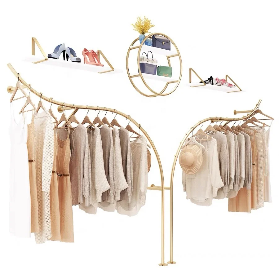 Современная экономия места, настенная блестящая золотая металлическая вешалка для одежды, бутиковая вешалка для одежды, приспособление для магазина
Современная экономия места, настенная блестящая золотая металлическая вешалка для одежды, бутиковая вешалка для одежды, приспособление для магазина