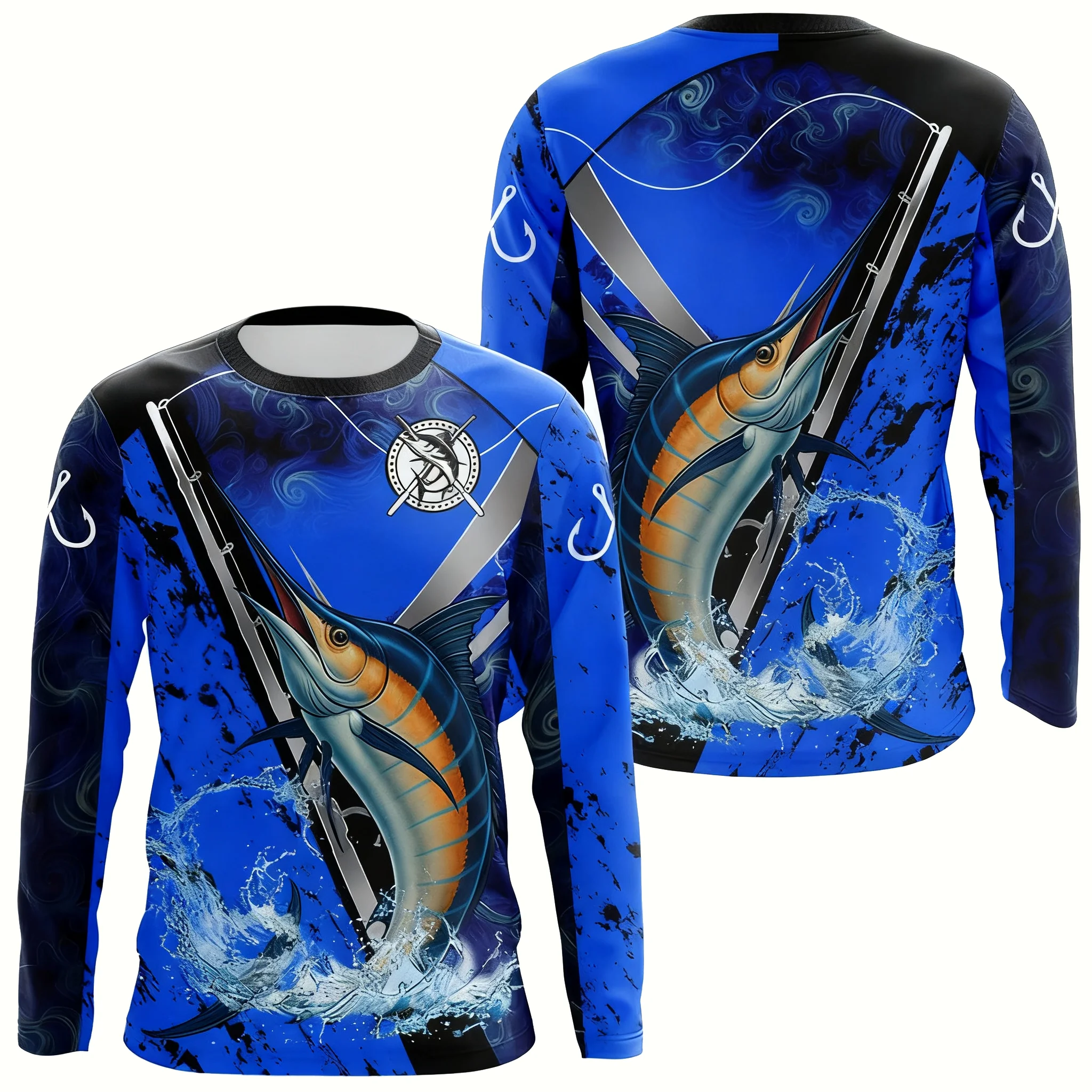 Синяя камуфляжная рубашка для рыбалки с длинными рукавами и морским коньком, с круглым вырезом, повседневный принт, дышащая, быстросохнущая и впитывающая пот
Синяя камуфляжная рубашка для рыбалки с длинными рукавами и морским коньком, с круглым вырезом, повседневный принт, дышащая, быстросохнущая и впитывающая пот