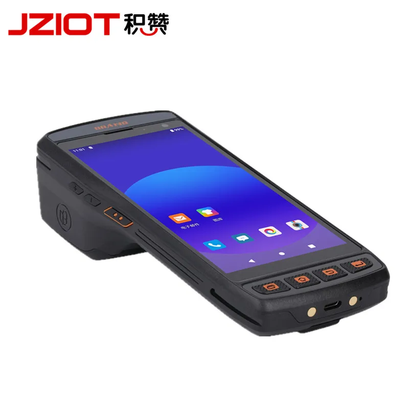 Industrial-Grade Android 11 Handheld Terminal Restaurant PDA with Thermol Printer 2D QR Code Scanner and RFID in Stock