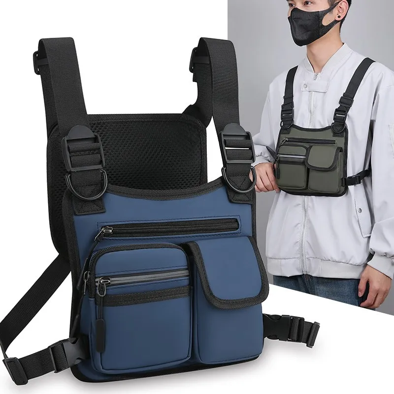 PU leather men's tactical chest bag, outdoor multi-pocket jacket bag, women's waterproof backpack
PU leather men's tactical chest bag, outdoor multi-pocket jacket bag, women's waterproof backpack