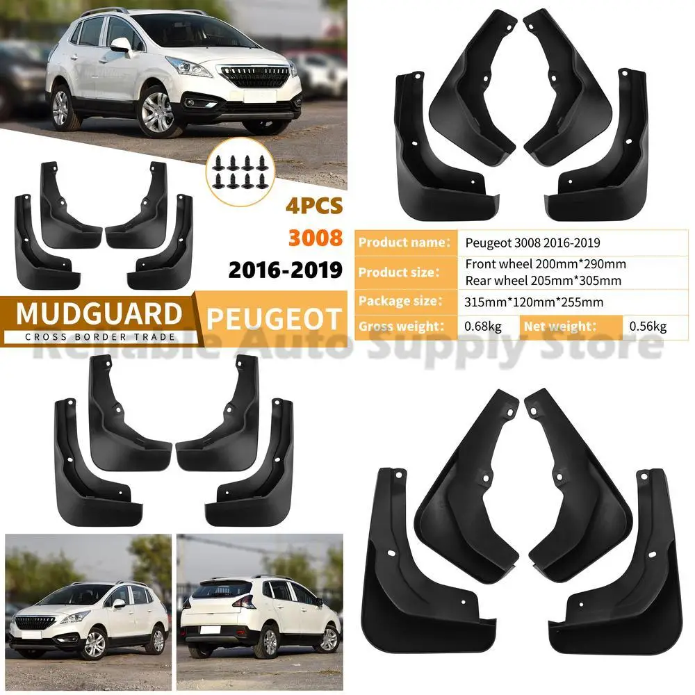 For Peugeot 3008 2016-2019 Car Mud Flaps Fender Liners Premium Quality Top Selling Auto Accessories Durable Protection for All W
For Peugeot 3008 2016-2019 Car Mud Flaps Fender Liners Premium Quality Top Selling Auto Accessories Durable Protection for All W
