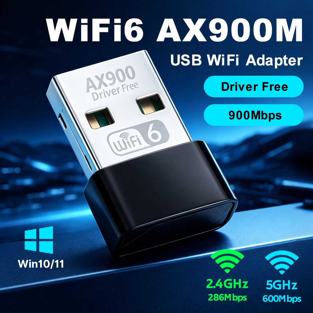 AX900 WiFi 6 USB WiFi Adapter 900Mbps 802.11AX Wireless Dongle Dual Band 2.4G/5GHz Network Card Driver Free for Windows 10/11
AX900 WiFi 6 USB WiFi Adapter 900Mbps 802.11AX Wireless Dongle Dual Band 2.4G/5GHz Network Card Driver Free for Windows 10/11
