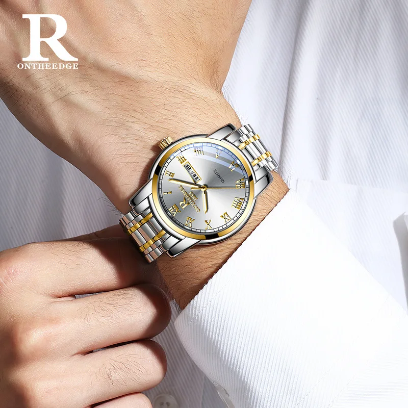 ONTHEEDGE Men's Double Calendar Watch - Skeleton See-Through Back Waterproof Quartz Wristwatch | Sweep Second Fashion Timepiece
ONTHEEDGE Men's Double Calendar Watch - Skeleton See-Through Back Waterproof Quartz Wristwatch | Sweep Second Fashion Timepiece