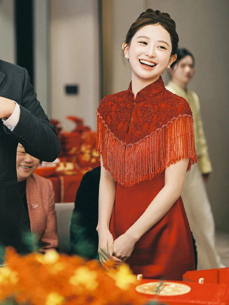 Wedding Dr Red Color ort Size Chinese Sle Engagement Dr Fi Tail Qipao Costume Summer Wedding Dr for Women
Wedding Dr Red Color ort Size Chinese Sle Engagement Dr Fi Tail Qipao Costume Summer Wedding Dr for Women