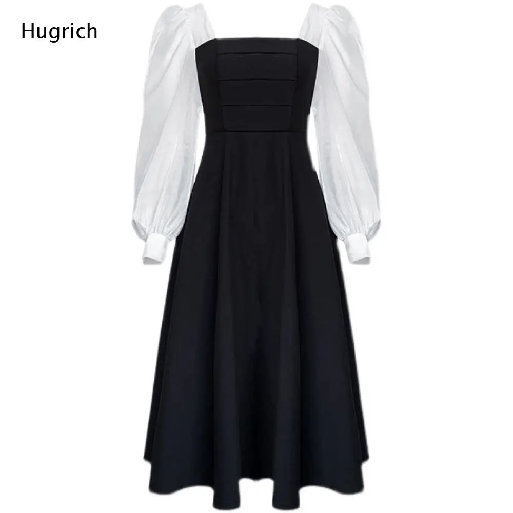 Black and White Puff Sleeve Midi Dress for Women Square Neck A Line Swing Cocktail Party Dress
Black and White Puff Sleeve Midi Dress for Women Square Neck A Line Swing Cocktail Party Dress