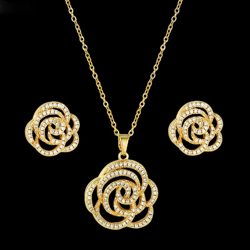 Bobokiki Jewelry Fashion Flowers Titanium Steel Micro-Inlaid AAA Zircon Silver Needle Earrings Necklace Luxury Suit
Bobokiki Jewelry Fashion Flowers Titanium Steel Micro-Inlaid AAA Zircon Silver Needle Earrings Necklace Luxury Suit