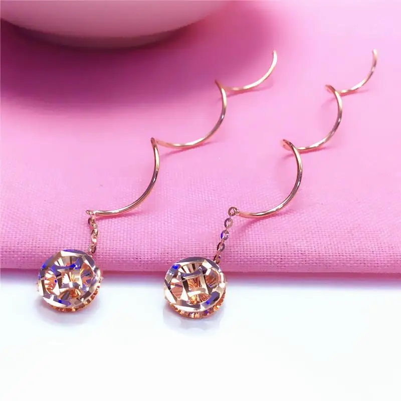 585 Purple Gold Plated 14K Rose Gold Copper Coin Wavy Long Earrings for women fashion Chinese style Ear line wedding jewelry
585 Purple Gold Plated 14K Rose Gold Copper Coin Wavy Long Earrings for women fashion Chinese style Ear line wedding jewelry