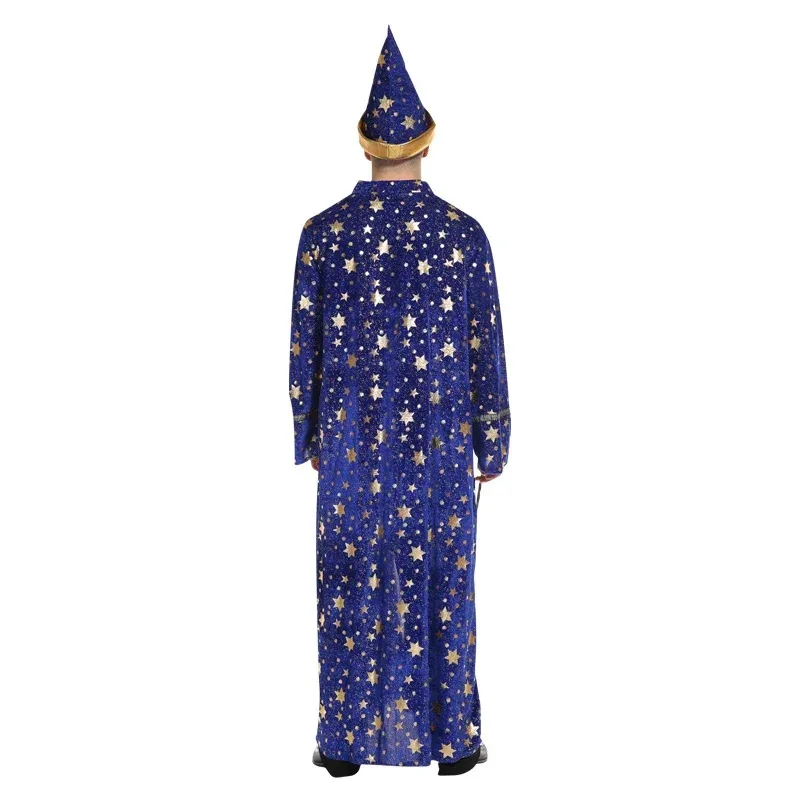 Sky01 Halloween Men Blue Robe And Hat Star Moon Magic Magician Wizard Costume Cosplay Adult Role Playing Decoration ClothinWd01@
Sky01 Halloween Men Blue Robe And Hat Star Moon Magic Magician Wizard Costume Cosplay Adult Role Playing Decoration ClothinWd01@